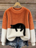 Alva | Cat Print Sweatshirt