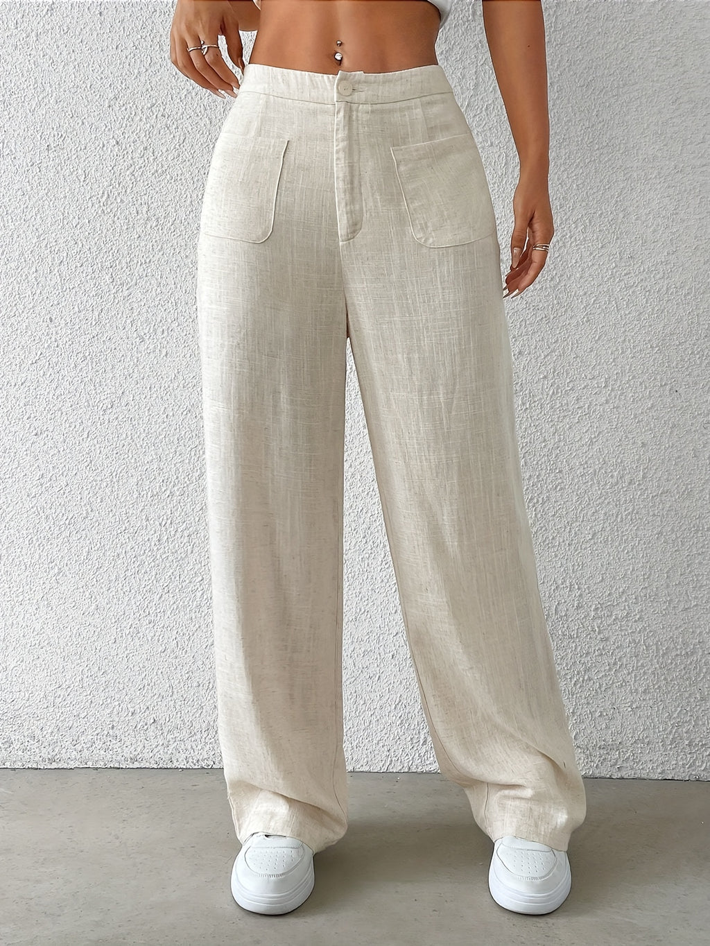 Zélie | Casual Beige Long Pants