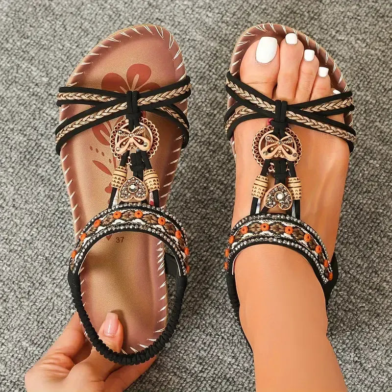 Colella | Rhinestone Floral Comfort Sandals