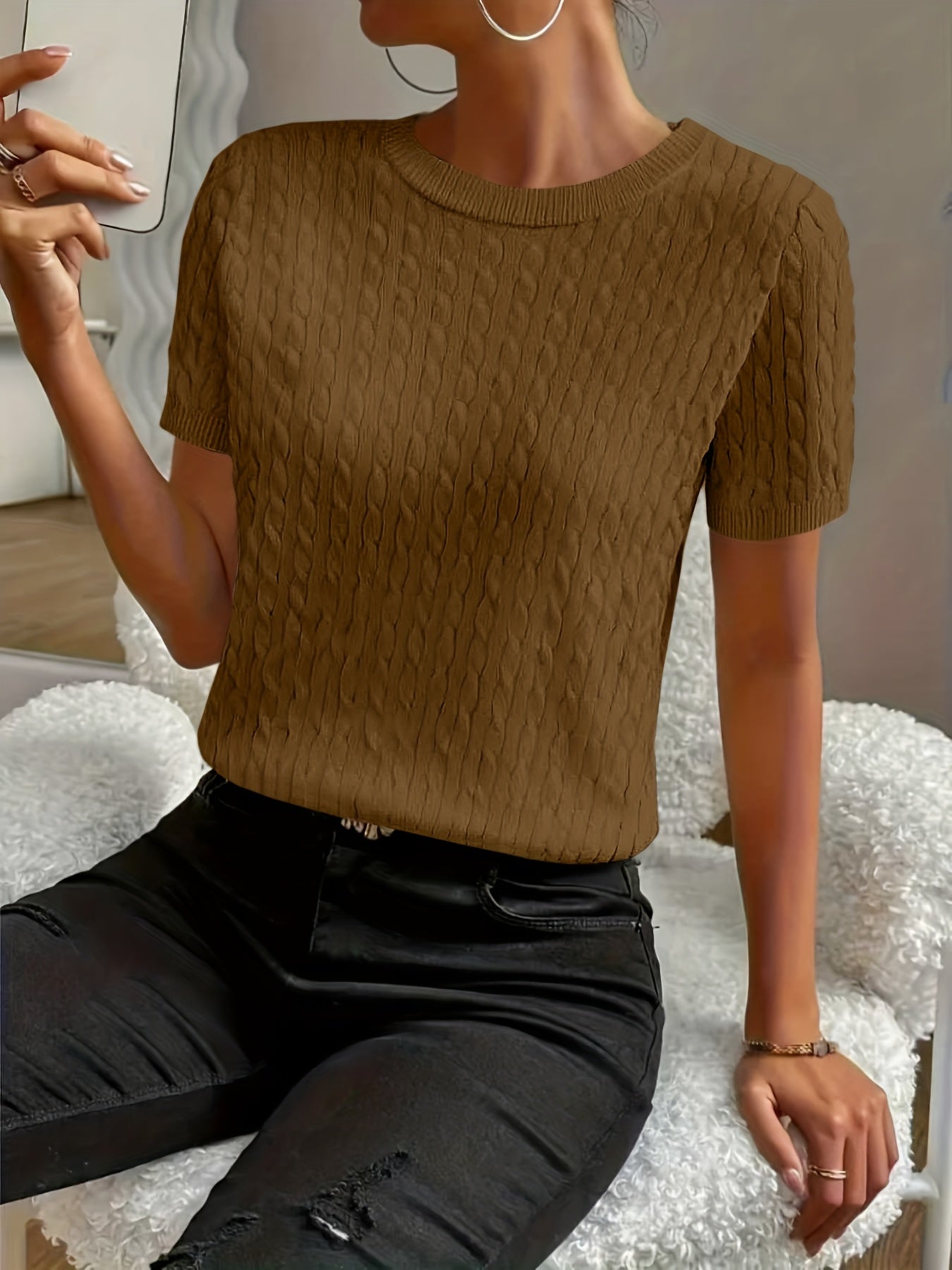 Klara | Ribbed Twist Detail Top