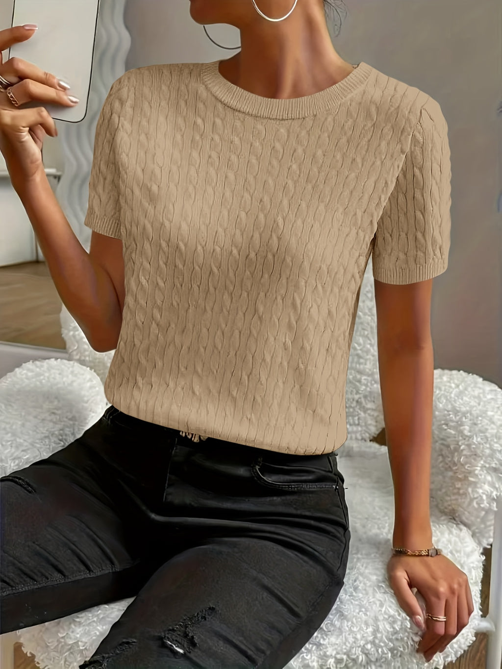 Klara | Ribbed Twist Detail Top