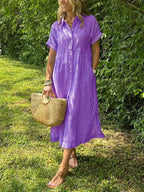 Daphne | Striped Button-Up Dress
