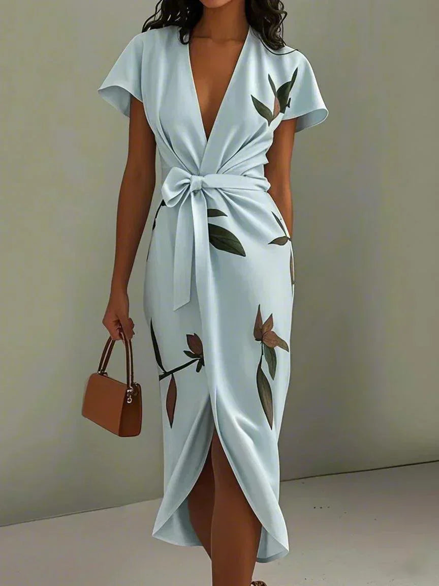Liora | Floral Wrap Midi Dress