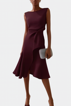 Rita | Draped Asymmetric Midi Dress