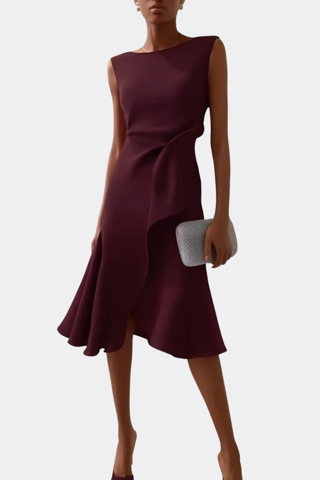 Rita | Draped Asymmetric Midi Dress