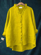 Clémence | Linen Ruffle Blouse