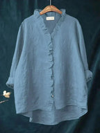 Clémence | Linen Ruffle Blouse