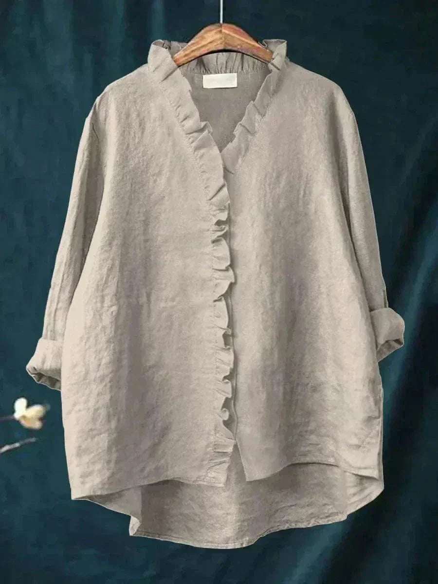 Clémence | Linen Ruffle Blouse