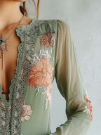 Elodie | Lace Floral Boho Blouse