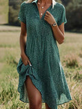 Isolde | Short-Sleeve Shirt Midi Dress