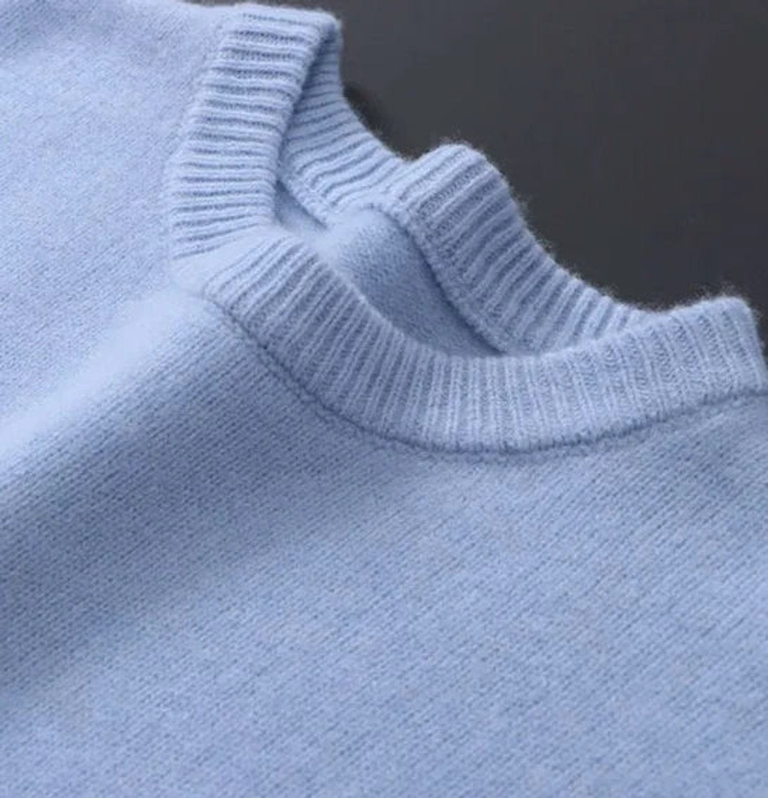 Men's Crew Neck Sweater in Powder Blue