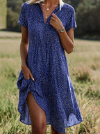 Isolde | Short-Sleeve Shirt Midi Dress