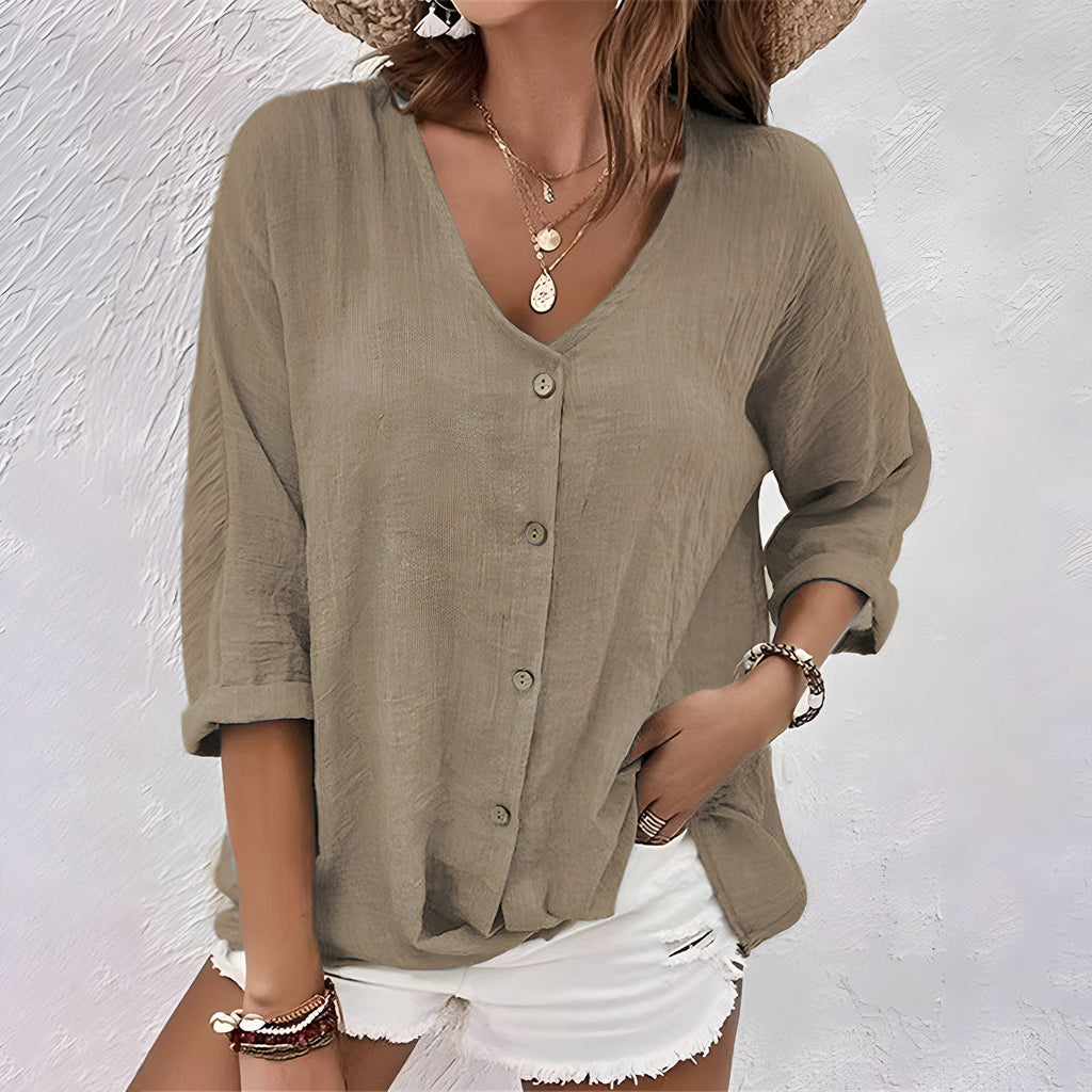 Connie | Relaxed Button-Up Blouse