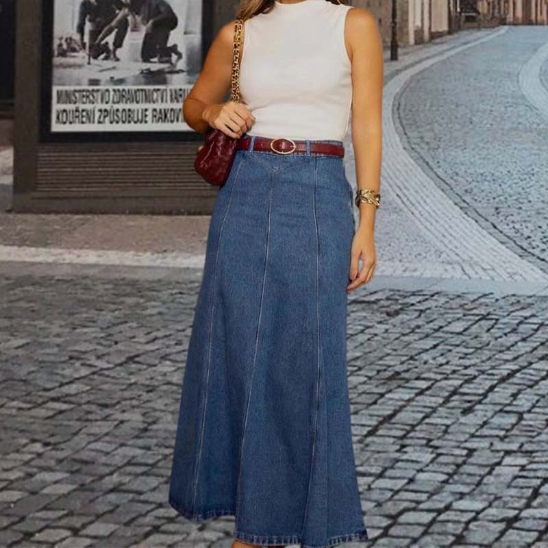 Sabine | High-Waist Denim Maxi Skirt